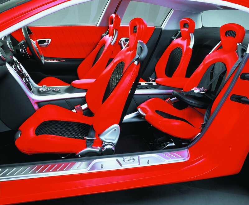 Red sports car interior