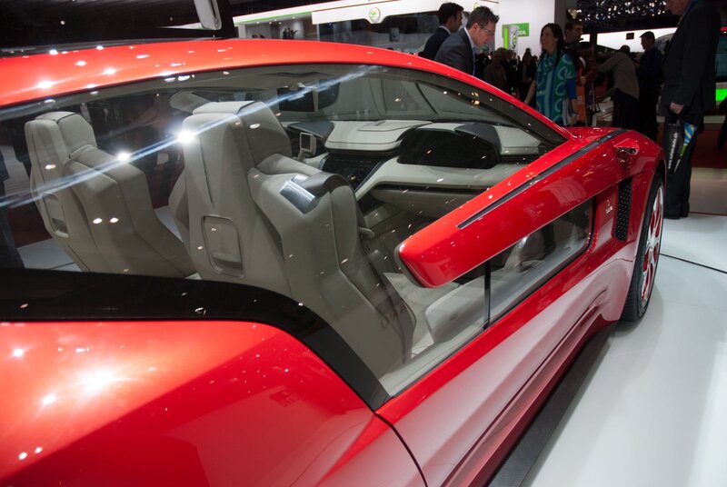 Red sports car interior