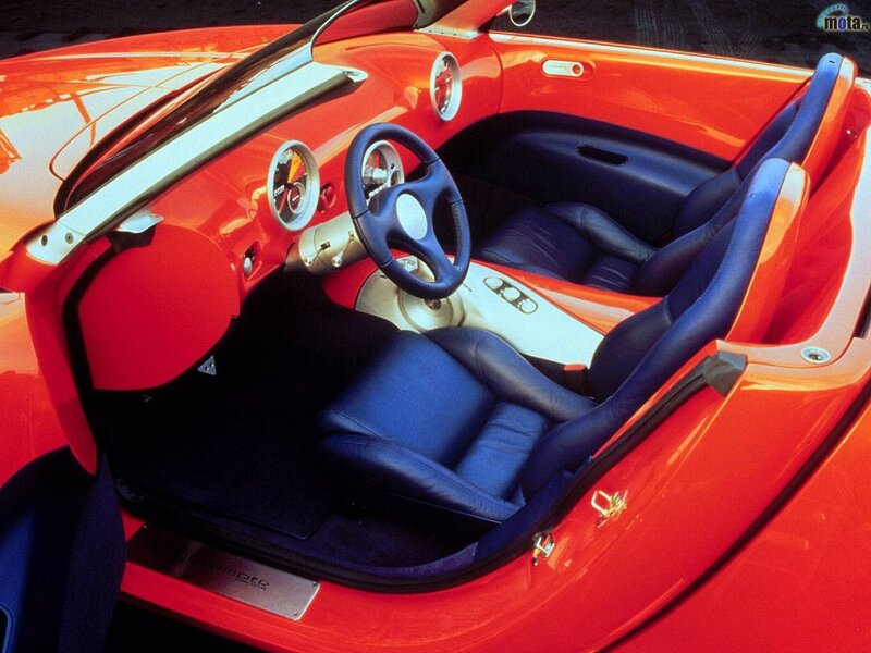 red sports car interior
