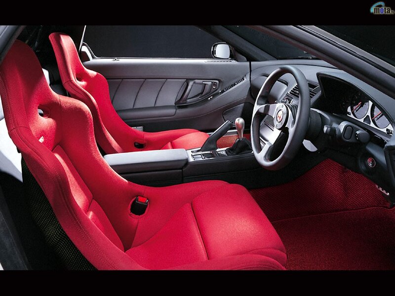 red sports car interior
