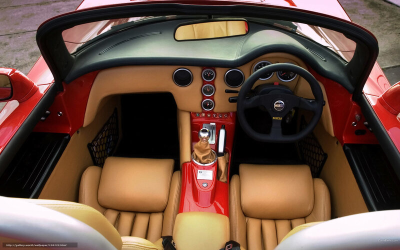 red sports car interior