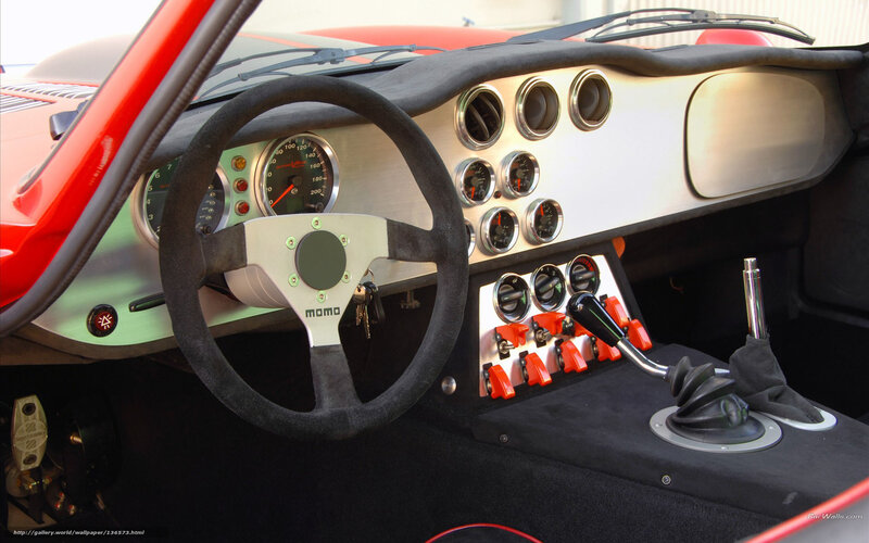 red sports car interior