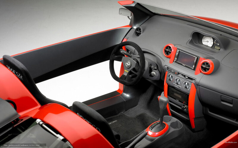 red sports car interior
