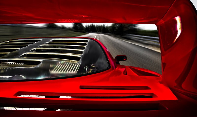 Red Sports Car Interior — Dynamic, Photograph
