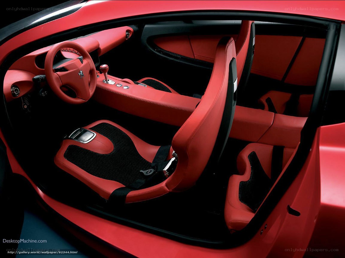 red sports car interior