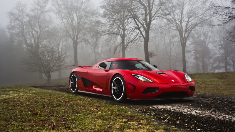Red Sports Car — Misty