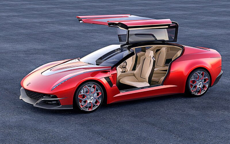 Red Sports Car — Modern, 3d Render, Beige Interior