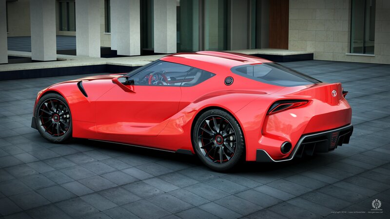 Red Sports Car — Modern, 3d Render, Building, Tire