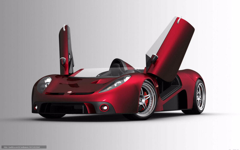 Red Sports Car — Modern, 3d Render, Doors, Wheels, Headlights