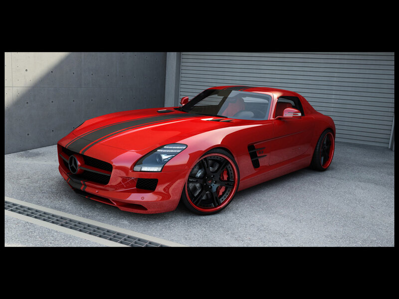 Red Sports Car — Modern, 3d Render, Garage