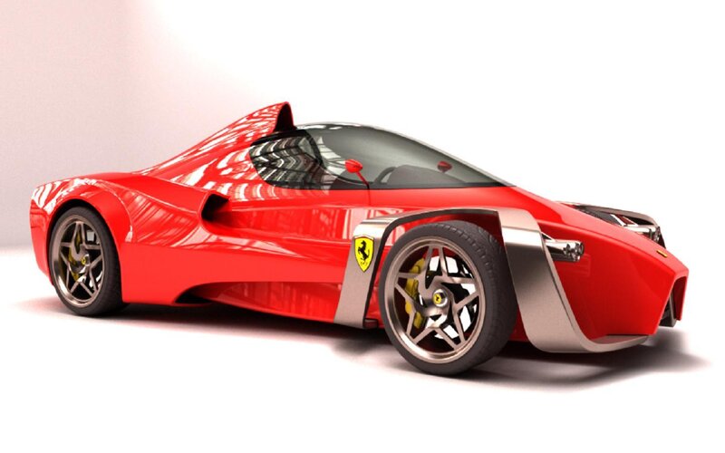 Red Sports Car — Modern, 3d Render, Wheel, Logo