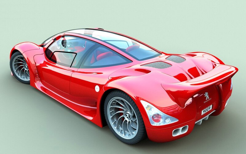 Red Sports Car — Modern, 3d Render, Wheels