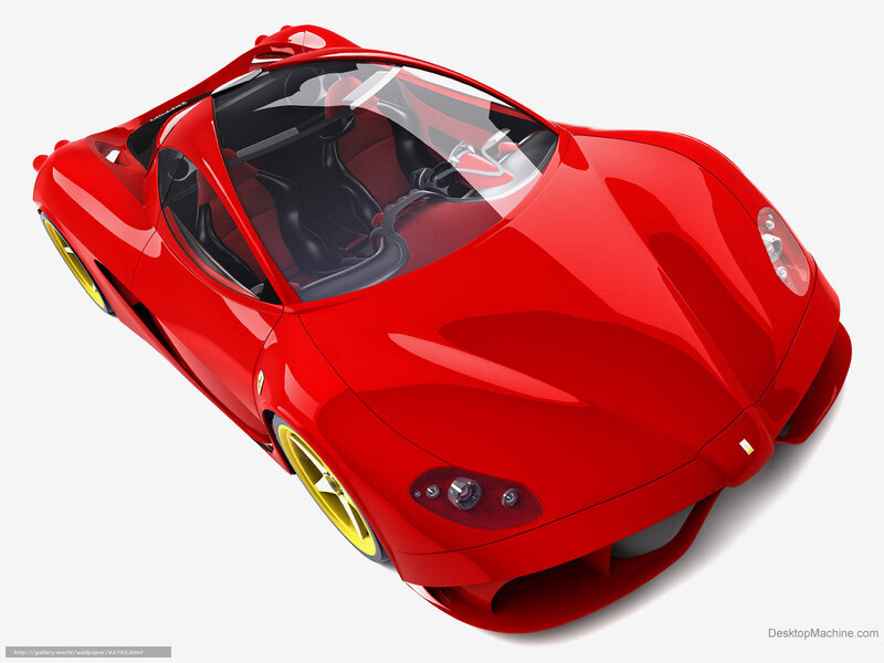 Red Sports Car — Modern, 3d Render, Yellow Wheels