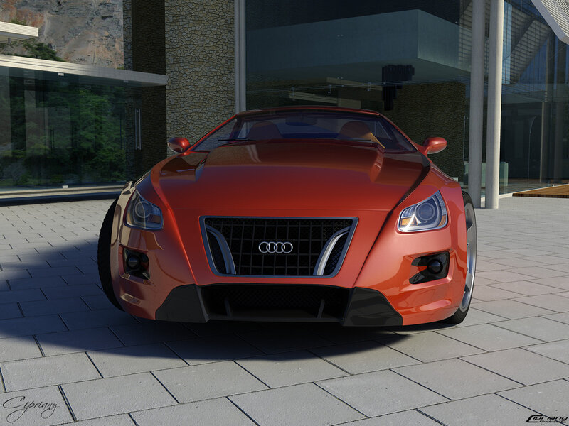 Red Sports Car — Modern, Afternoon