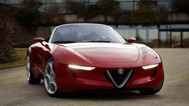 Red Sports Car — Modern, Photograph, Building, Road
