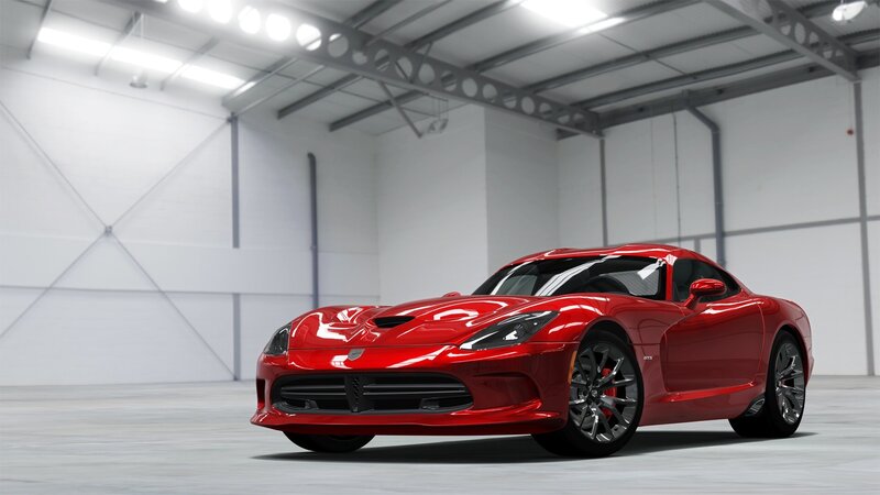 Red Sports Car — Neutral, 3d Render, Garage, Ceiling Lights