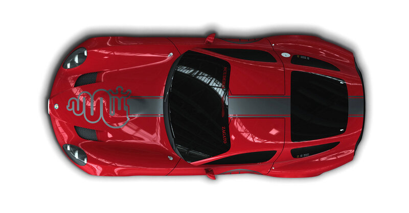 Red Sports Car — Neutral, 3d Render, Logo