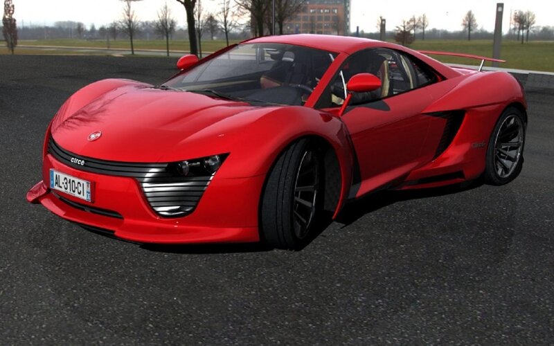 Red Sports Car — Neutral, Afternoon, 3d Render, Road, Trees