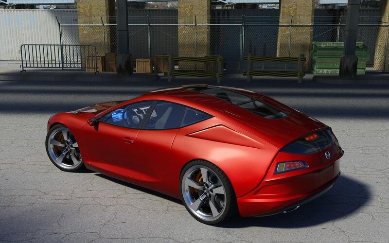 Red Sports Car — Neutral, Afternoon, 3d Render