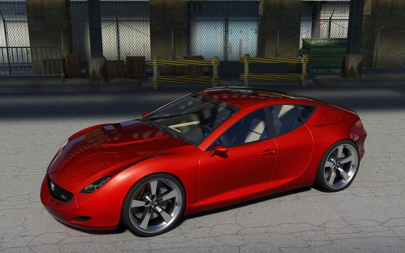 Red Sports Car — Neutral, Afternoon