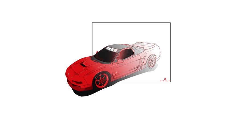 Red Sports Car — Neutral, Digital Art, Wheel