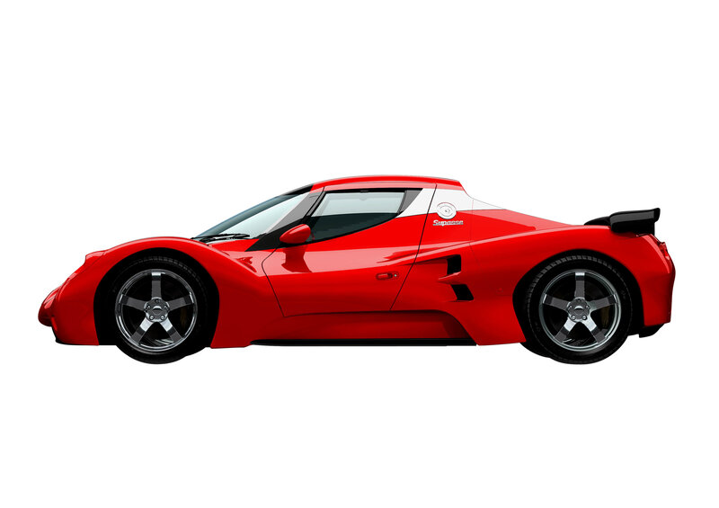 Red Sports Car — Neutral, Digital Art, Wheels