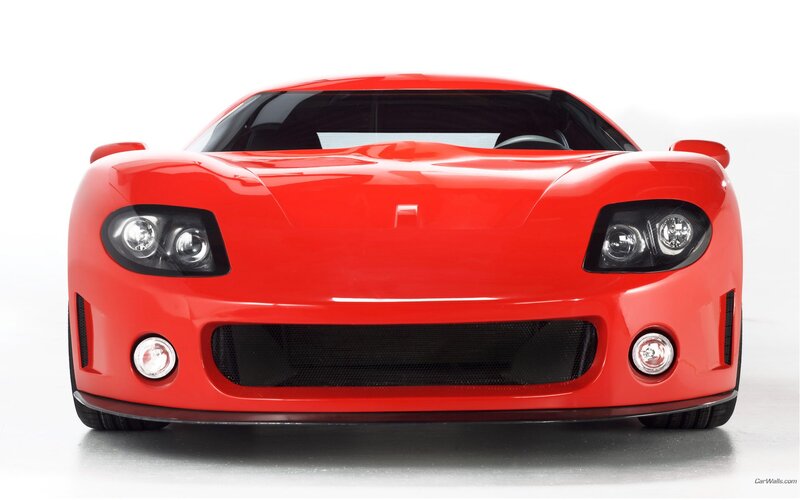 Red Sports Car — Neutral, Photograph, Headlights, Grille, Windshield, Black, White