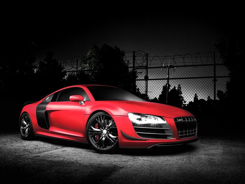 Red Sports Car — Night, Barbed Wire