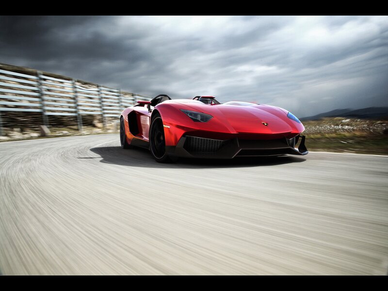 Red sports car on a racetrack