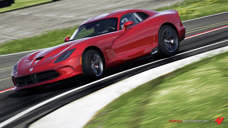 Red sports car on a racetrack