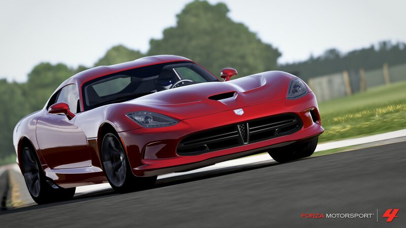 Red sports car on a racetrack