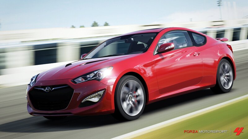 Red sports car on a racetrack