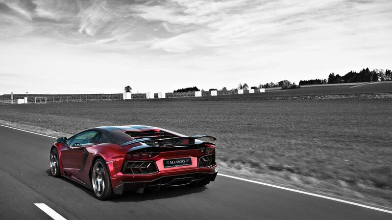 Red sports car on a racetrack