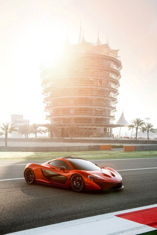 Red sports car on a racetrack