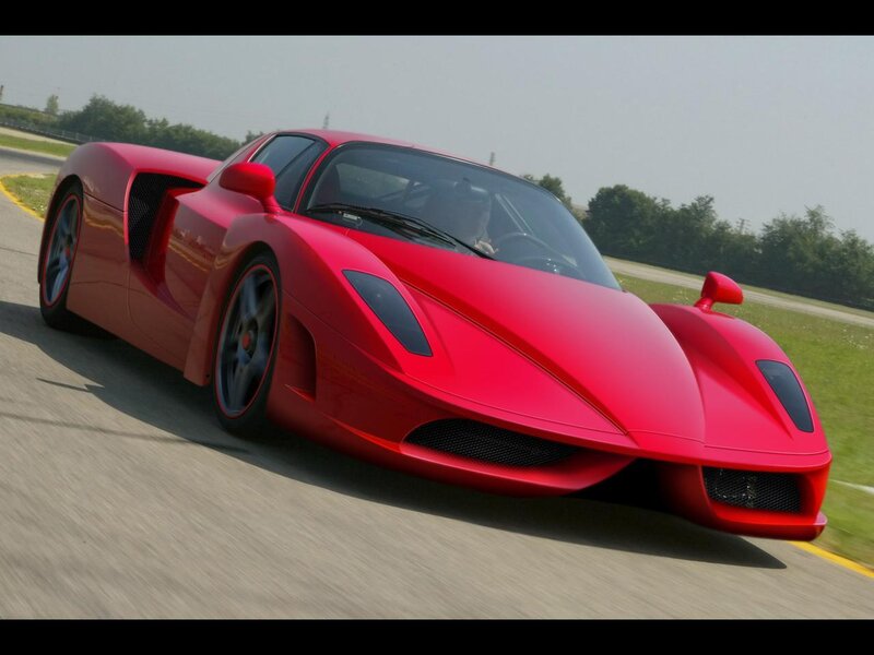 Red sports car on a racetrack