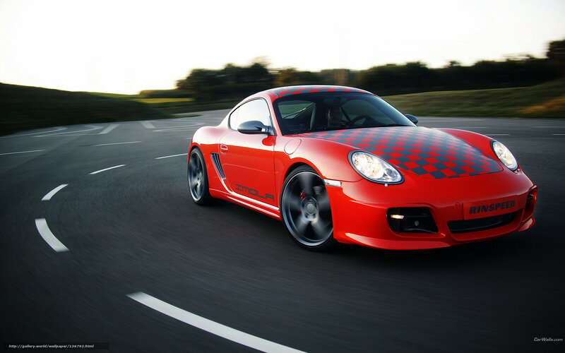 Red sports car on a racetrack