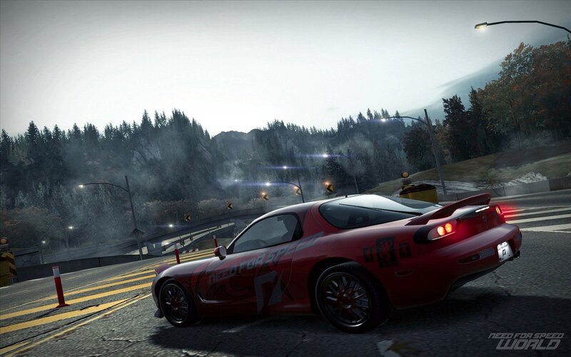 Red sports car on a road