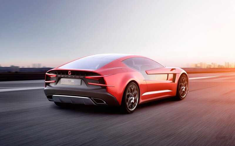 Red sports car on a road