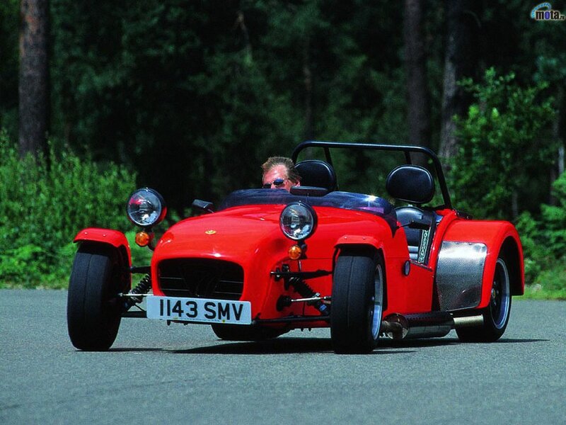 Red sports car on a road