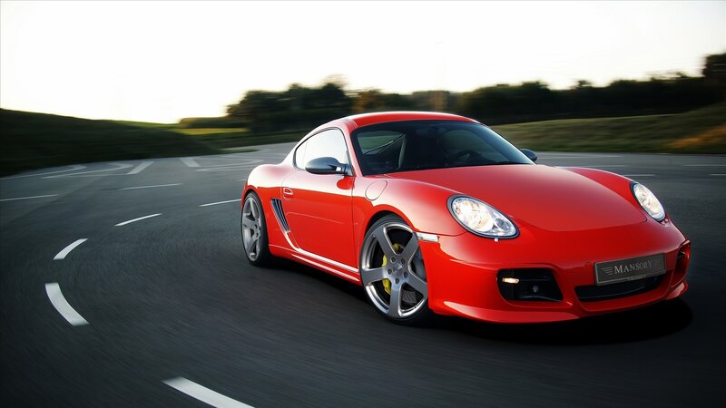 Red sports car on a track