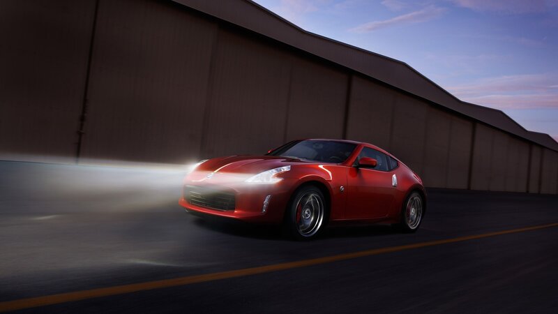 Red sports car on a track