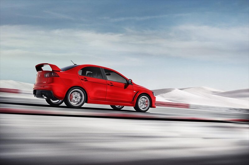 Red sports car on a track