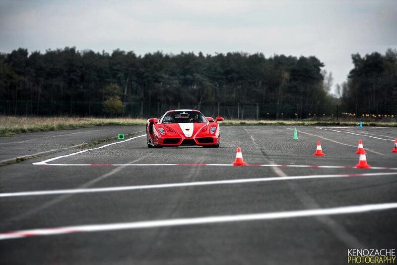 Red sports car on a track