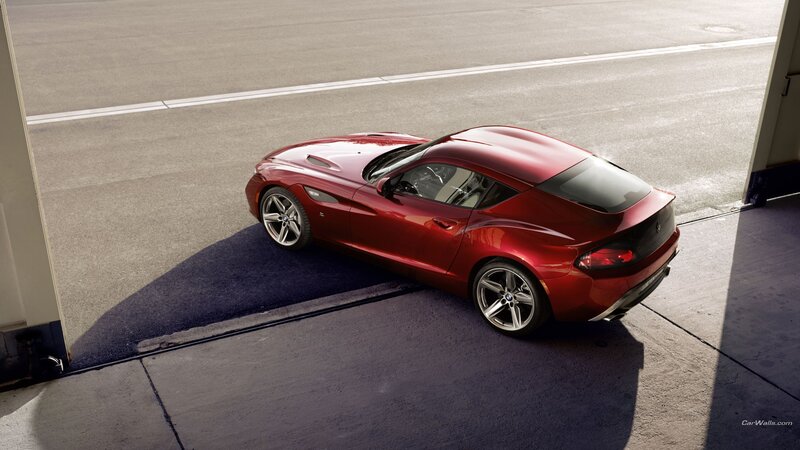 Red sports car on a track