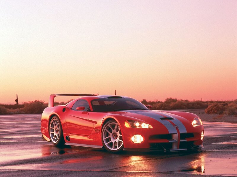 Red sports car on a track