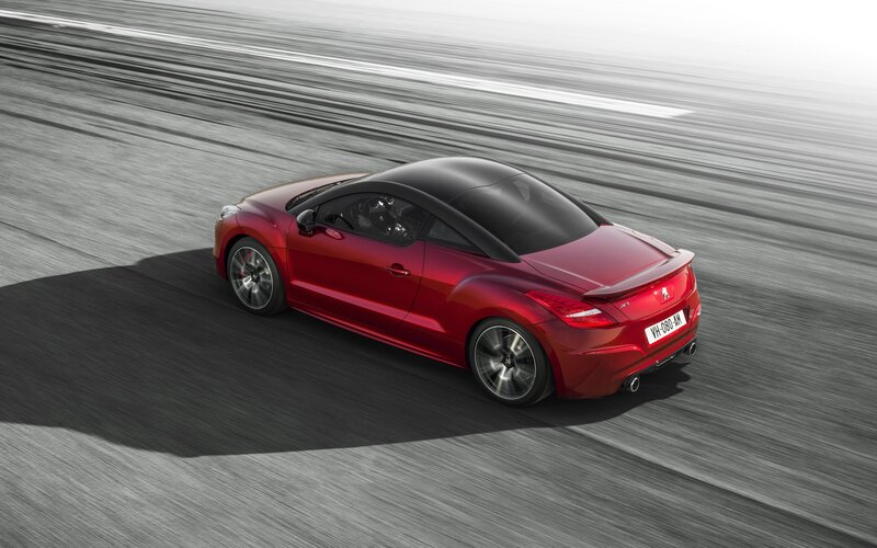 Red sports car on a track