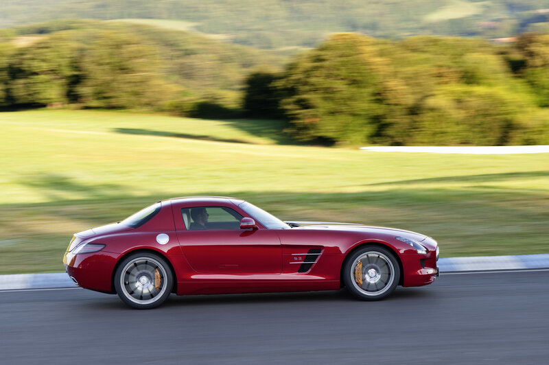 Red sports car on a track
