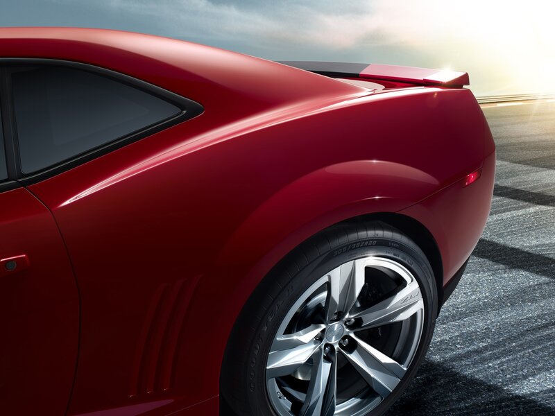 Red sports car on a track