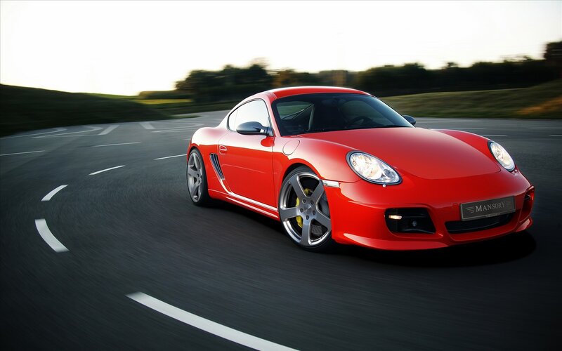 Red sports car on a track