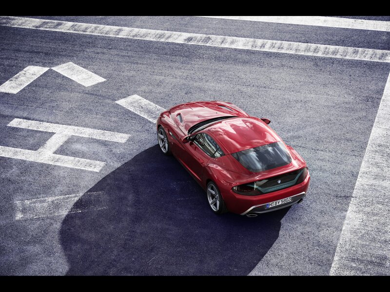 Red sports car on asphalt